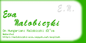 eva malobiczki business card